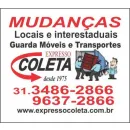 EXPRESSO COLETA LTDA MUDANÇAS E GUARDA MOVEIS BH Mudanças em Belo Horizonte MG